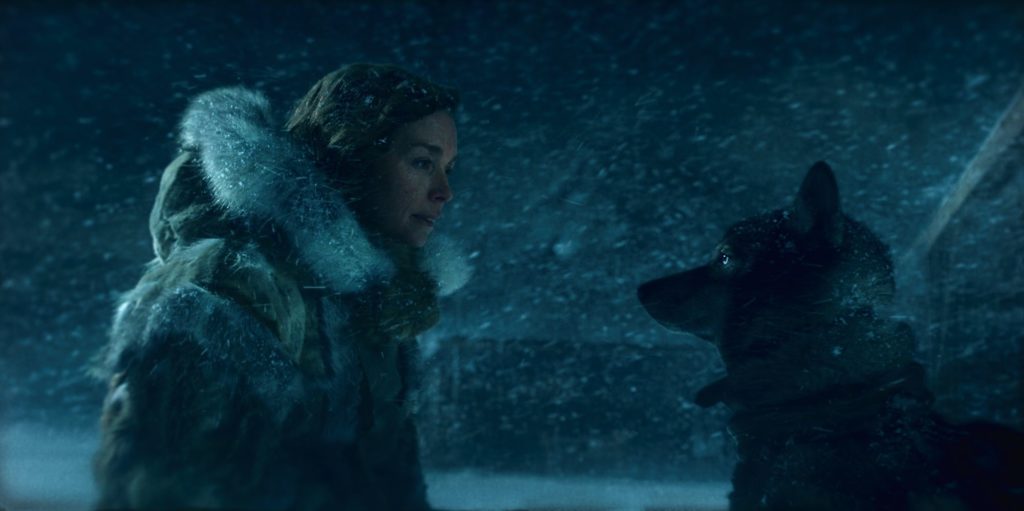 Constance (Julianne Nicholson) and TOGO having a special moment just before he embarks on his mission with Seppala. 
